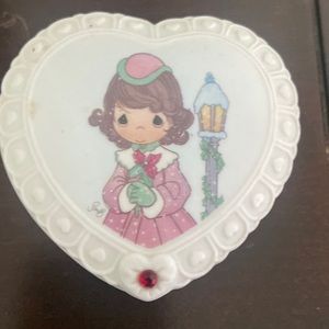 Precious Moments Enesco January Birthstone Garnet Heart Shaped Trinket